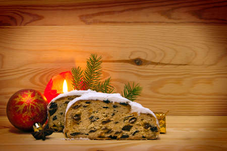 Christmas cookies and decoration isolated on brown background.Christmas pastriesの写真素材