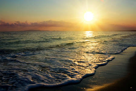 Beautiful sunset over the sea , panoramic view.の写真素材