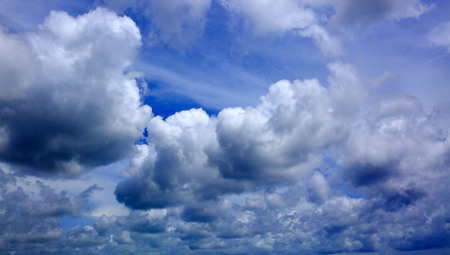 Blue sky with cloud closeup.の写真素材