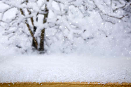 Hoarfrost and snow on the trees in winter forest.の写真素材