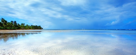 Caribbean sea and clouds sky . Travel background.の写真素材