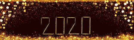 New Year 2020 bokeh background. Celebration lights background.の写真素材