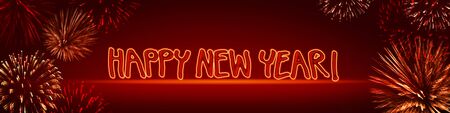 Abstract colored firework background . New Year background.の写真素材
