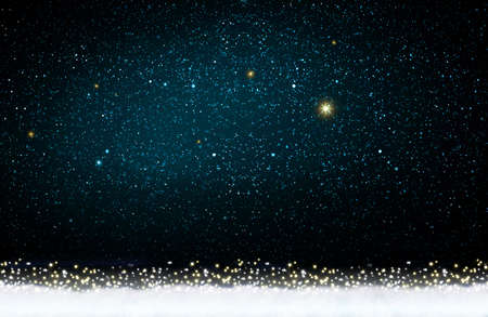 Christmas blue abstract stars sky. Christmas background.