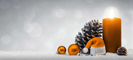Happy New 2021 Year background with Santa Claus hat.