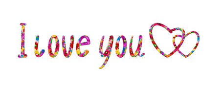 I love you phrase made with a red marker on a white background.の写真素材