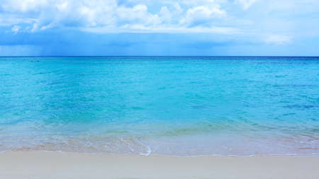 Travel background with clouds sky and Caribbean sea.の写真素材