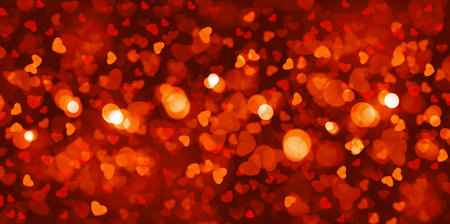 Abstract red bokeh background. Celebration lights background.の写真素材