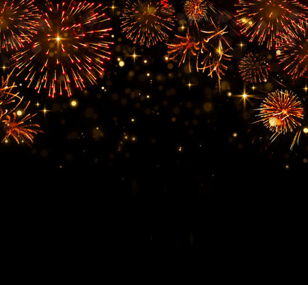 Abstract colored firework background . New Year background.の写真素材