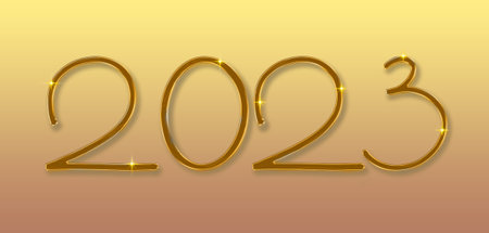 Happy New Year 2023 abstract shiny golden background.の写真素材