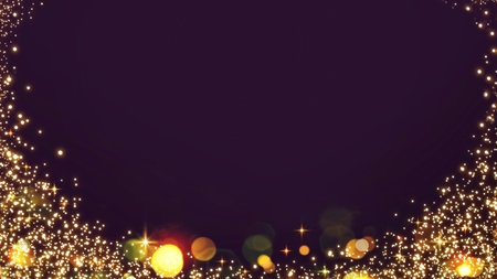 Merry Christmas background with colorful bokeh and lights.の写真素材