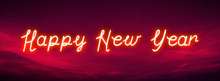 New Year lettering on red background.の写真素材