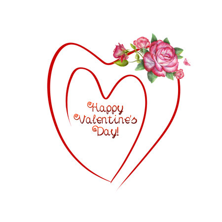 Happy Valentines day hearts isolated on white background.の写真素材