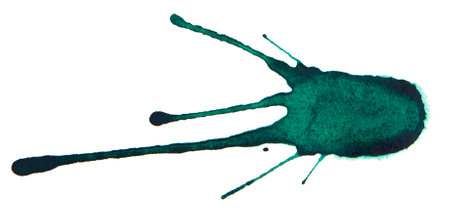 Abstract green watercolor background as blots on whiteの写真素材