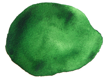 Green watercolor brush stroke texture isolated .の写真素材