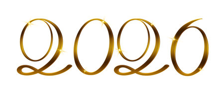 New year 2026 with shiny Golden number isolated.の写真素材