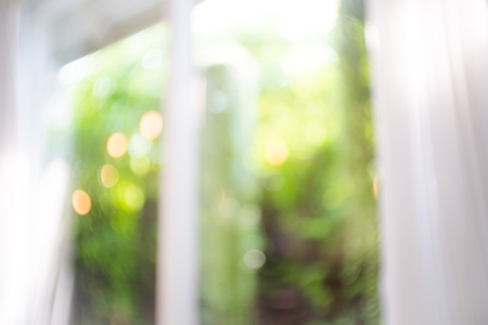 image of blurred window with natural bokeh.の写真素材