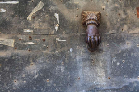 Metal Hand on a Doorの写真素材