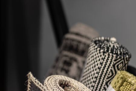 corner shoot from some handmade carpets and rugs. photo has taken from a furniture shop.の写真素材