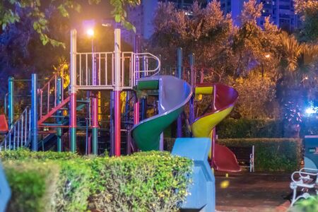 a nice looking night shoot from a playground. photo has taken at izmir/turkey.の写真素材