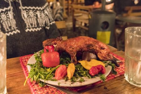 Roasted guinea pig, aka Cuy, is a delicacy in Peruの写真素材