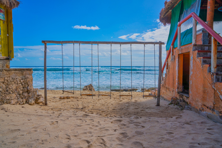 On the undeveloped east side of Cozumel, a few cantinas and beaches draw touristsの写真素材