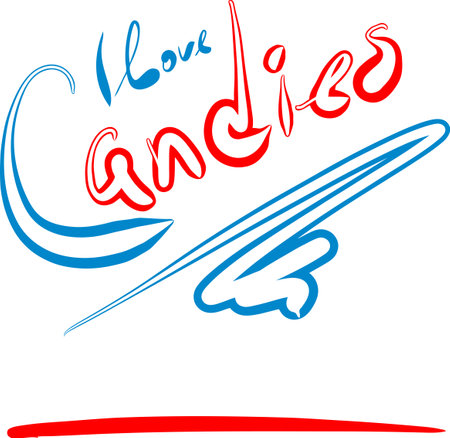 I love candies vector. Candy Shop, Store Logo, T-Shirt Print, hand drawn, hand-painted.のイラスト素材