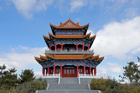 View of a chinese pagodaのeditorial素材