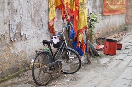 Bicycle by the streetのeditorial素材