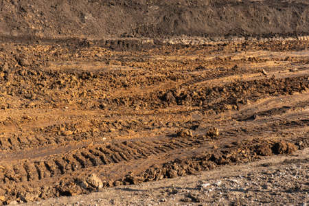 Tire tracks on the sand