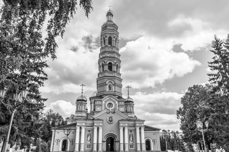 UFA, RUSSIA. AUG 12, 2020. The exterior view of the Church of the Nativity of the Blessed Virgin Mary.のeditorial素材