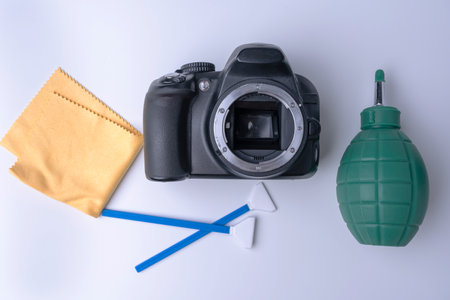 DSLR camera cleaning tool, top viewの写真素材