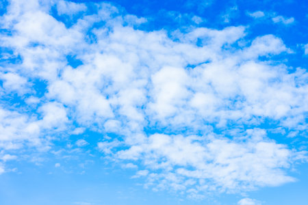 Natural blue sky and cirrus clouds.の写真素材