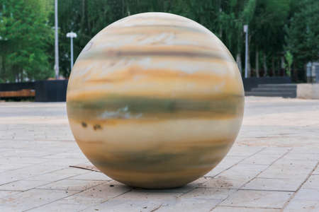 Planet Jupiter in the planetarium in the city parkの写真素材