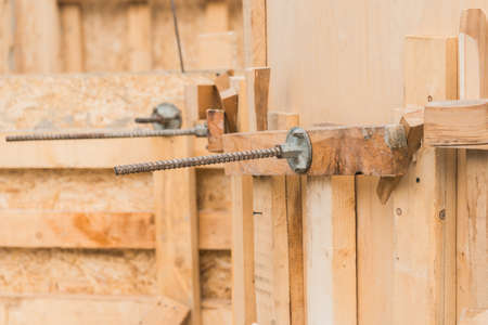 Metal fitting for fixing the formwork of OSB platesの写真素材