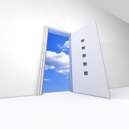 Opened to sky doorの写真素材