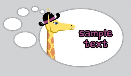 Giraffe thinking bubbleのイラスト素材