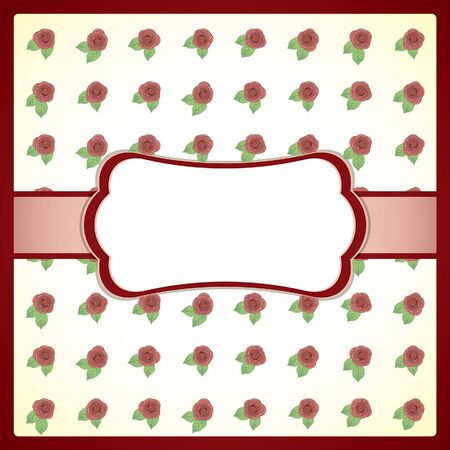 Retro frame with rosesのイラスト素材