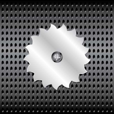 Metal saw on a gridのイラスト素材