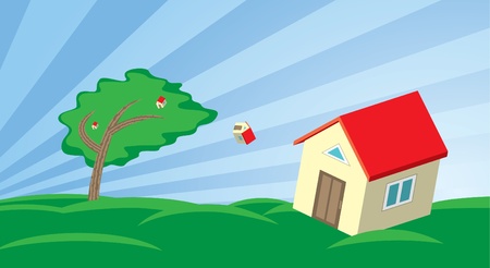 Growing house in the windのイラスト素材