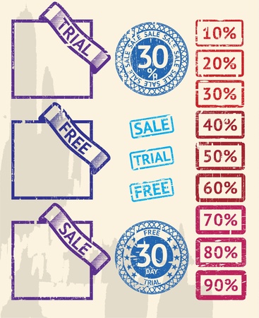 Set of discount and sale stampsのイラスト素材
