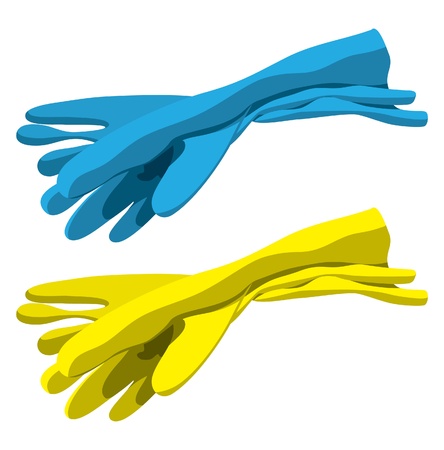 Set of rubber gloves for cleaningのイラスト素材