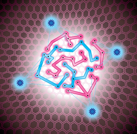 Connecting cells. Eps10のイラスト素材