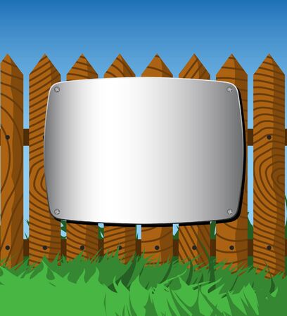 Metal screen on the fenceのイラスト素材