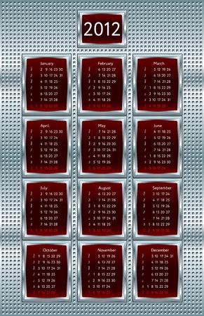 2012 screens on metal grid calendarのイラスト素材