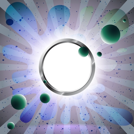 Balls floating to the light source through the metal ringのイラスト素材