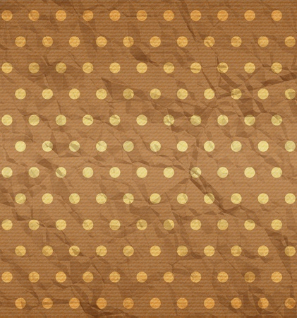 Crumpled fabric with brown polka dot textureのイラスト素材