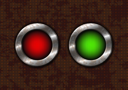 On and off lamps on the rusty backgroundのイラスト素材