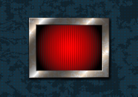 Steel square frame on the grungy surfaceのイラスト素材