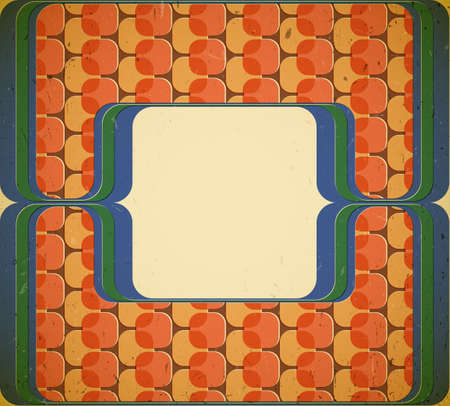 Aged 60s styled frame on scratched cardboardのイラスト素材